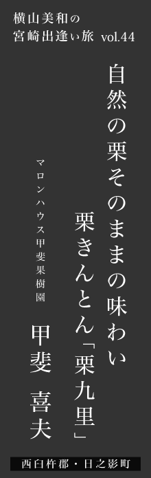 自然の栗そのままの味わい。栗きんとん「栗九里」ー甲斐喜夫