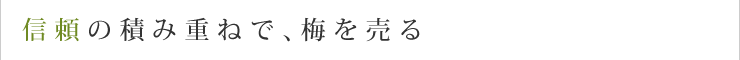 信頼の積み重ねで、梅を売る