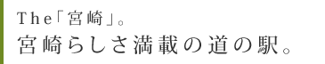 The「宮崎」。宮崎らしさ満載の道の駅。