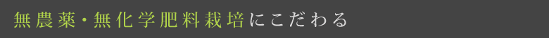無農薬・無化学肥料栽培にこだわる