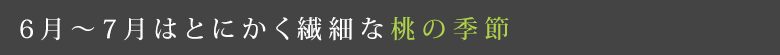 6月〜7月はとにかく繊細な桃の季節